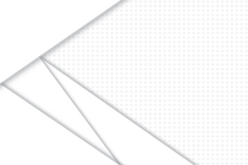 Abstract  white and gray color, modern design background with geometric shape and halftone effect. Vector illustration.