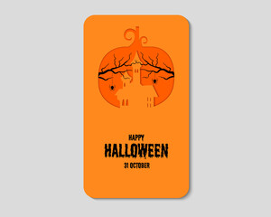 Happy Halloween Day Pumpkin Paper Castle Phone Concept