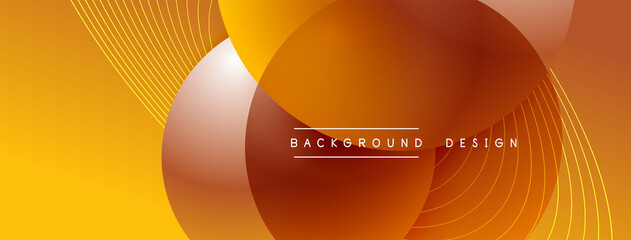 Gradient circles with shadows. Vector techno abstract background. Modern overlapping forms wallpaper background, design template