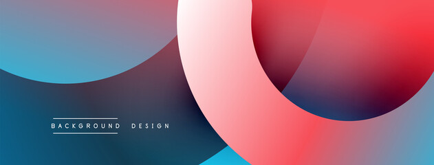 Abstract overlapping lines and circles geometric background with gradient colors