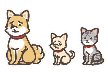 悲しそうな犬猫