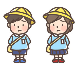 悲しそうな幼稚園児