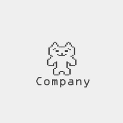 Pixel robot logo template