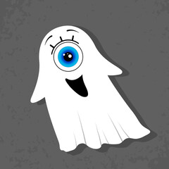 A joyful ghost with a smile. Halloween