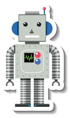 Robot toy cartoon on white background