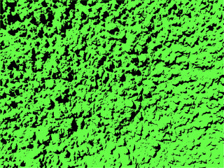 Grunge bright neon background. Green scuffs on a black wall.