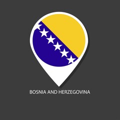 Bosnia and Herzegovina flag Vector marker with flags.