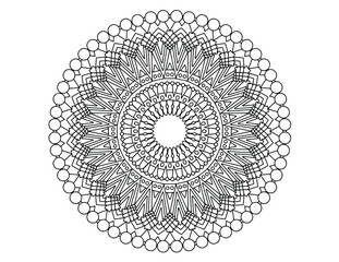 Mandala black and white design for designing, template, tattoo, Arabic, traditional, vintage