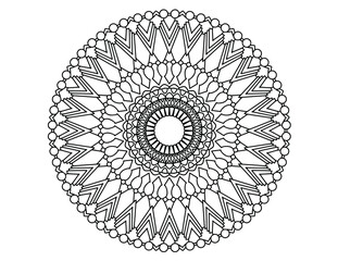 Mandala black and white design for designing, template, tattoo, Arabic, traditional, vintage
