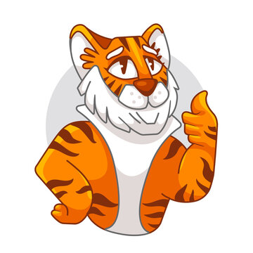The character cartoon tiger orange maskot