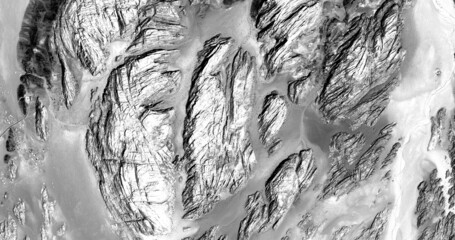 the forms of time, Black and white photo, abstract photography of landscapes of the deserts of...