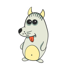 Wolf. Cute funny monster. Halloween style. Vector illustration