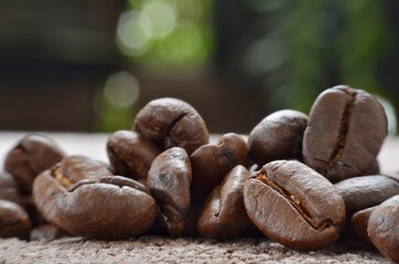 coffee beans close up