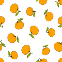 Seamless vector pattern with fresh ripe grapefruit