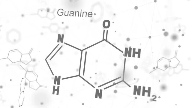 Chemical structural formula of guanine - DNA and RNA nitrogen base
