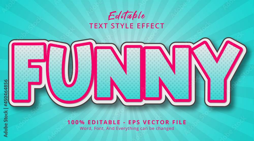 Poster editable text effect, funny text on cartoon color style effect