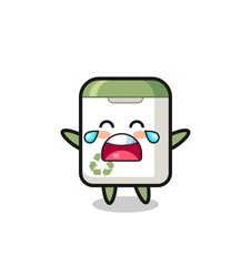 Obraz premium the illustration of crying trash can cute baby