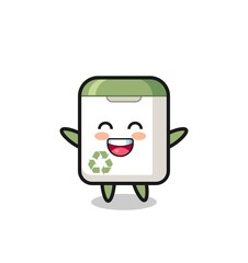 happy baby trash can cartoon character