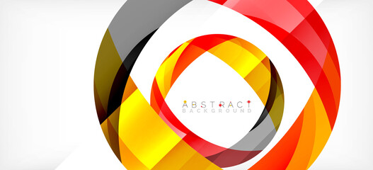 Obraz premium Color circle shapes, minimal geometric background. Trendy dynamic composition. Vector Illustration For Wallpaper, Banner, Background, Landing Page