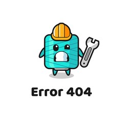 error 404 with the cute yarn spool mascot