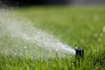 lawn watering system with sprinklers