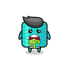 the cute yarn spool character with puke