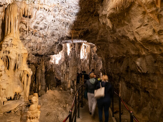 Postojna cave details during a visit