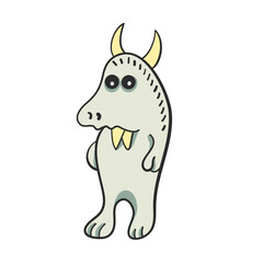 Wolf. Cute funny monster. Halloween style. Vector illustration