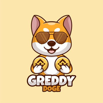 Greddy Doge Creative Cartoon Logo Design