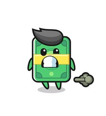 the illustration of the money cartoon doing fart