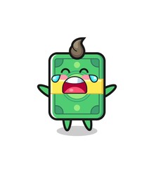 the illustration of crying money cute baby
