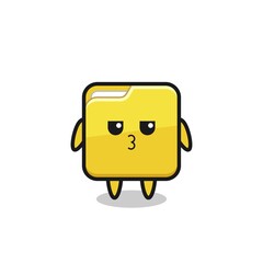 the bored expression of cute folder characters