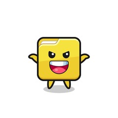 the illustration of cute folder doing scare gesture
