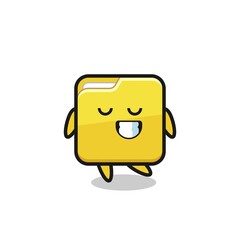 folder cartoon illustration with a shy expression