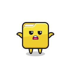 folder mascot character saying I do not know