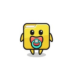 baby folder cartoon character with pacifier