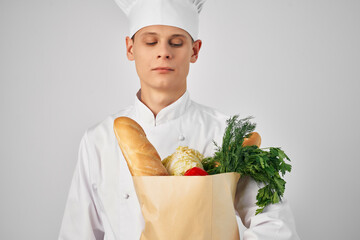 chef with food package service food preparation