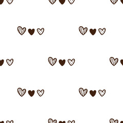 Seamless Pattern with Heart Design on White Background