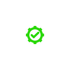 green OK button with gear