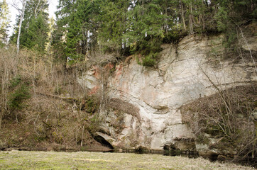 Cliffs by the Loja River, Mujani, Latvia.