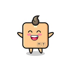 happy baby cardboard box cartoon character