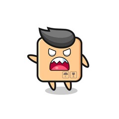 cute cardboard box cartoon in a very angry pose