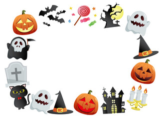 ハロウィンイラスト　フレーム　枠