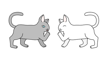 内緒話をしている２匹の猫