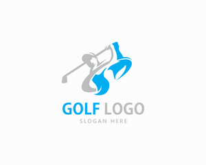 golf logo creative sport hobby team human athletic circle team