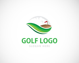 golf logo creative concept circle hobby champion club team