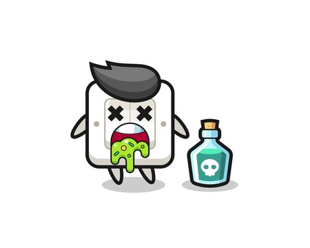 illustration of an light switch character vomiting due to poisoning