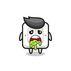 the cute light switch character with puke