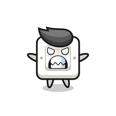 wrathful expression of the light switch mascot character