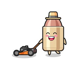 illustration of the bullet character using lawn mower